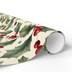 Festive Holly Berry Christmas Wrapping Paper