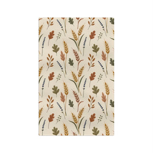 DipaliZ harvest kitchen towel in ochre and olive on an open ground