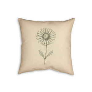 DipaliZ vintage daisy cushion at 16 by 16 inches in faux linen