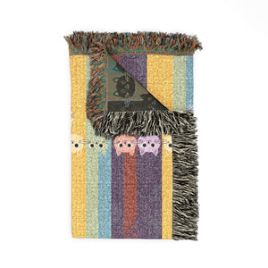 Woven Throw Blanket — Colorblock Striped Pattern Cozy Home Decor