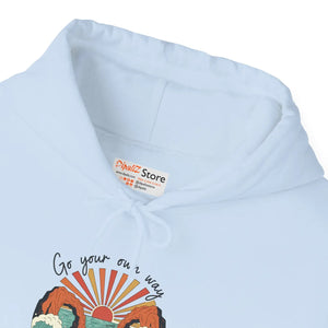 Vintage coastal sunset graphic hoodie - hoodies