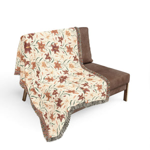 Boho Floral Woven Blanket – Cozy Southwestern Throw for Living Room & Bedspread