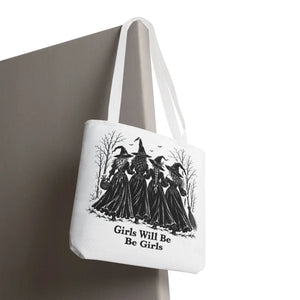 Witch Sisters Tote — “Girls Will Be Girls” Halloween Tote Bag