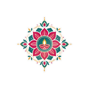Diya mandala kiss-cut vinyl decal - home decor decals