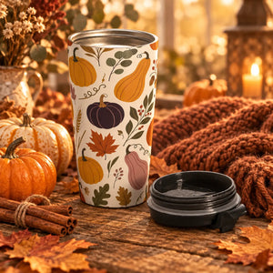 DipaliZ autumn gourd design on a printed steel mug