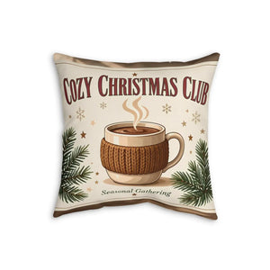 DipaliZ Cozy Christmas Club pillow at 20 by 20 inches in faux linen