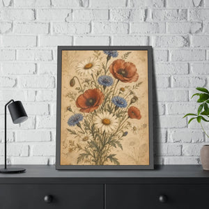 Framed paper poster – vintage wildflower botanical floral wall art - posters