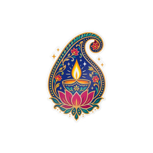 Paisley diya lotus kiss-cut vinyl decal - home decor decals