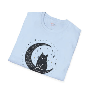Mildly mystical black cat moon t-shirt - t-shirts