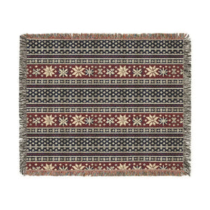 Stacked stripe, diamond and solid band design on a DipaliZ woven blanket