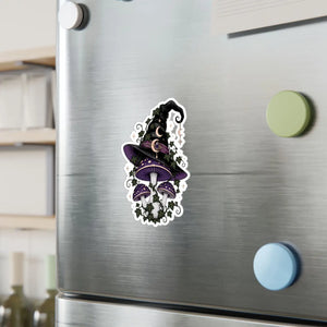Mystical witch hat mushroom kiss-cut vinyl decal - home decor decals