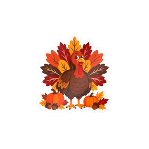 Thanksgiving turkey kiss-cut vinyl decal - home decor decals