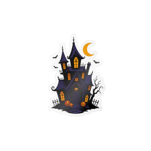 Haunted halloween castle kiss-cut vinyl decal - home decor decals