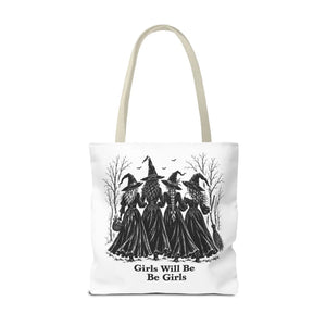 Witch Sisters Tote — “Girls Will Be Girls” Halloween Tote Bag
