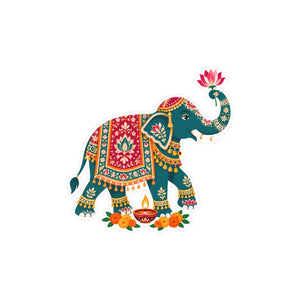 Decorative indian elephant kiss-cut vinyl decal - home decor decals