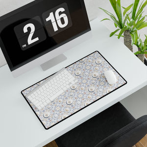 Floral Moon Pattern Desk Mat — Large Decorative Mousepad for Home Office