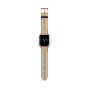 Boho Geo Pattern Watch Band — Beige Aztec Strap for Apple Watch