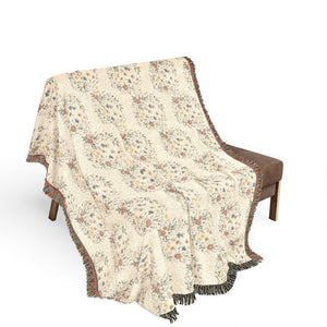 Woven Blanket — Reversible floral Pattern Throw (Cozy Modern Home Accent)