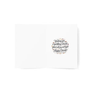 Diwali rangoli greeting card - festive lanterns & diyas pack (1/10/30/50) - cards