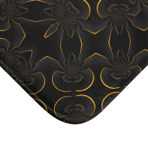 iDigitalStock, golden abstract pattern on black, Bath Mat