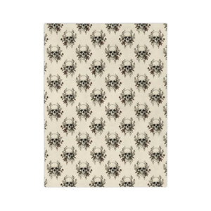 Skull & Roses Velveteen Microfiber Blanket — Gothic Floral Throw