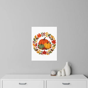 Autumn harvest pumpkin wreath wall decal - decals
