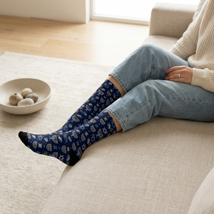 Hanukkah Menorah Pattern Socks