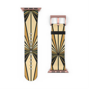 Art deco sunburst watch band, geometric vintage apple strap - bands