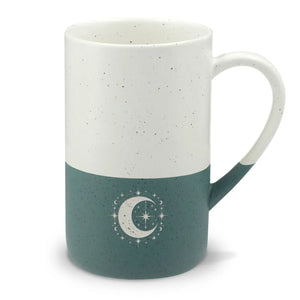 Celestial crescent moon ceramic mug - mugs