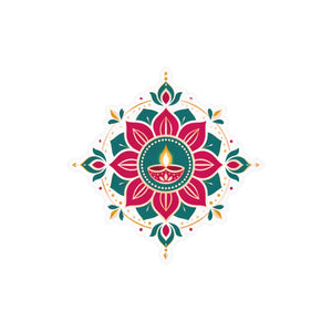 Diya mandala kiss-cut vinyl decal - home decor decals