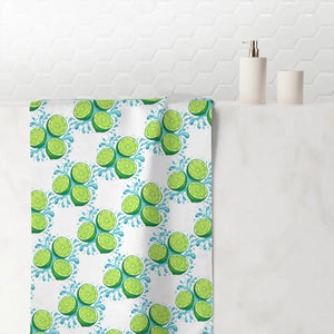 Lime citrus pattern mink-cotton towel - towels