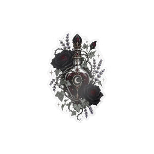Gothic sacred heart rose kiss-cut vinyl decal - home decor decals