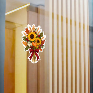 Autumn sunflower bouquet kiss-cut vinyl decal - home decor decals