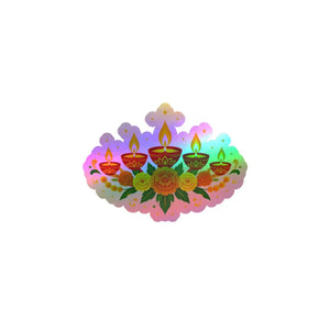 Diwali floral diyas kiss-cut vinyl decal - home decor decals