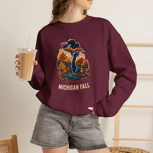 Michigan fall autumn colors crewneck sweatshirt - sweatshirts