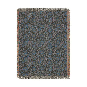 Sunflower & Midnight Floral Woven Throw Blanket