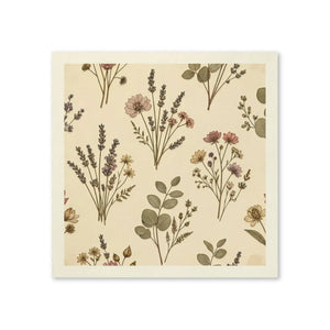 Floral Meadow Cocktail Napkins — Vintage Wildflower Botanical Party Napkins