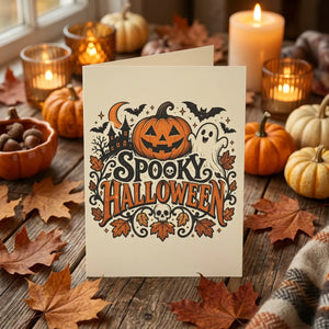 Spooky halloween greeting card - cards