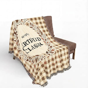 DipaliZ Certified Classic plaid woven blanket, personalized with an age of your choosing