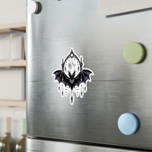 Gothic bat moon kiss-cut vinyl decal - home decor decals