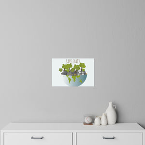 Globe with trees and houses, a concept for Save Earth Wall Decals