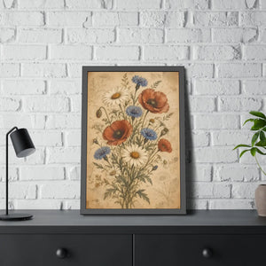Framed paper poster – vintage wildflower botanical floral wall art - posters
