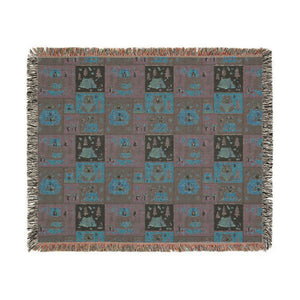 Cozy Cabin Patchwork Woven Blanket — Rustic Lodge Throw for Living Room & Cabin Decor