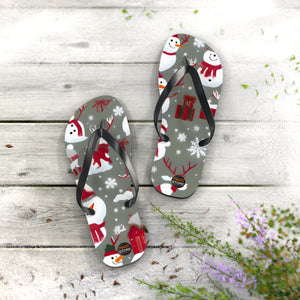 Christmas snowman and decoration, Unisex Flip-Flops