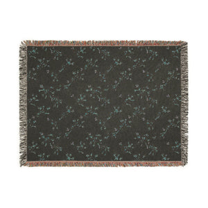 Woven Blanket — Reversible Cozy Throw with Neutral Floral & Speckled Night Sides
