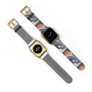 Sunrise wave watch band, japanese pattern apple strap - bands