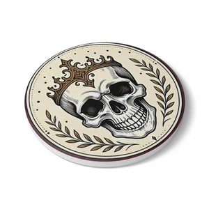 Skull King Ceramic Coaster — Gothic Crown Skull Drink Coaster
