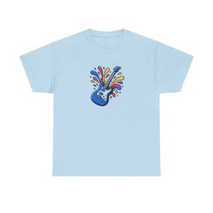 Musical instrument, with splashes of color, Unisex Heavy Cotton Tee