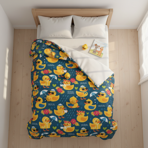 Rubber Duck Swim Velveteen Plush Blanket — Cozy Baby & Kids Throw