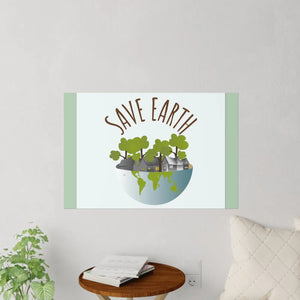 Save Earth Wall Decal – Eco-Friendly Globe Illustration for Home & Classroom